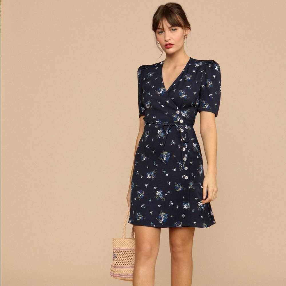 Rouje Gabinette Dress - Size 36 - Navy Floral